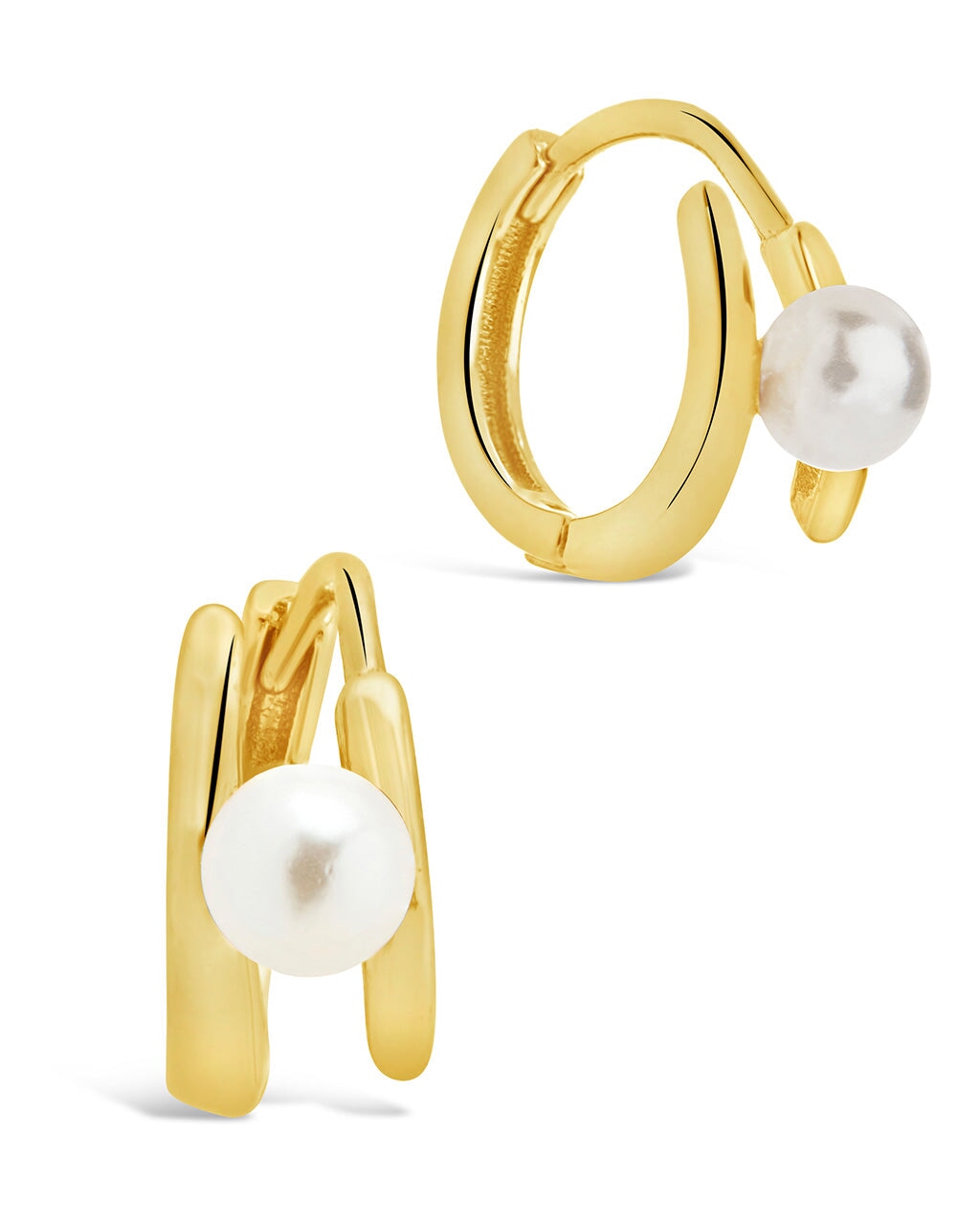 Sterling Silver Pearl Twist Hoops Earring Sterling Forever Gold 