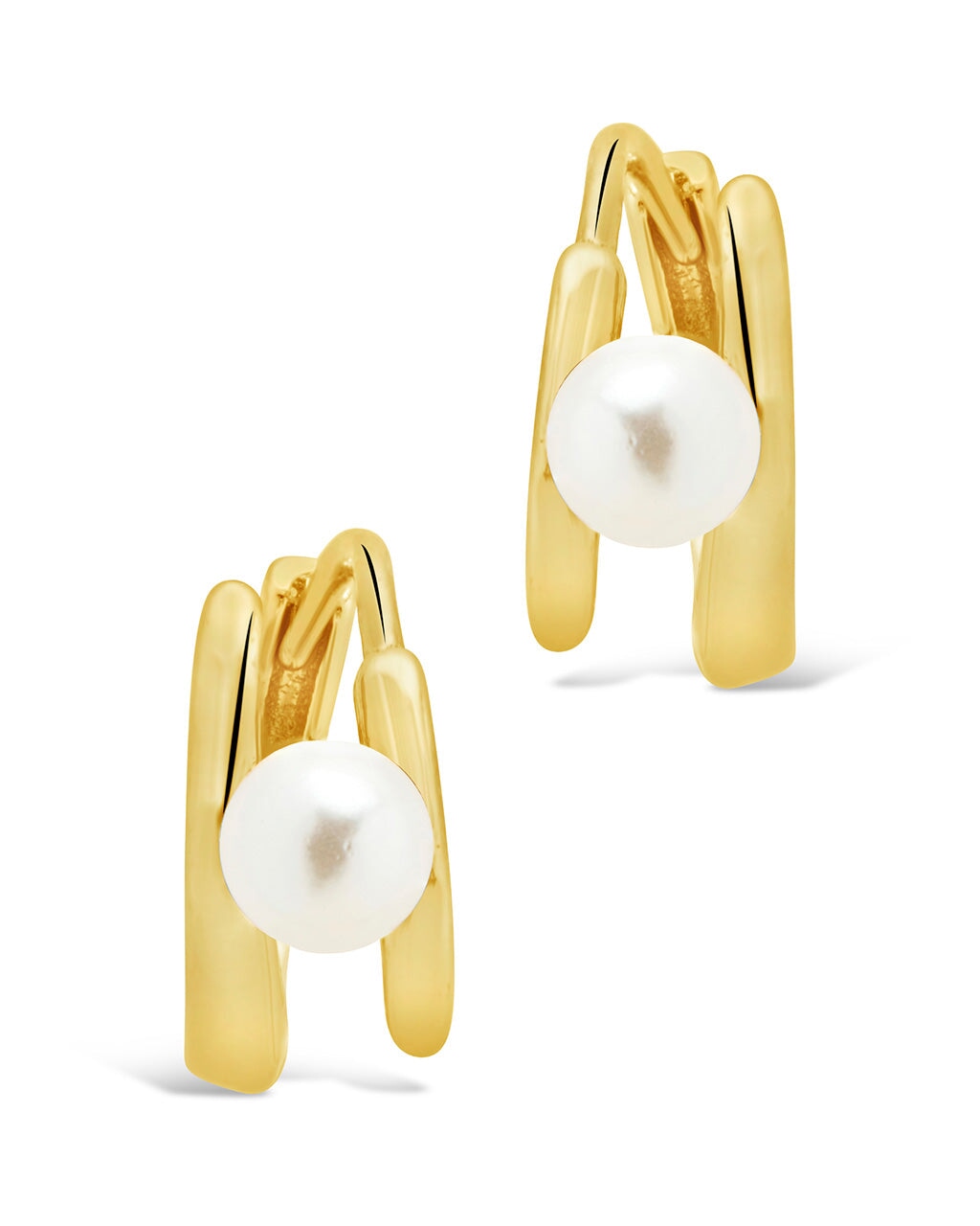 Sterling Silver Pearl Twist Hoops Earring Sterling Forever