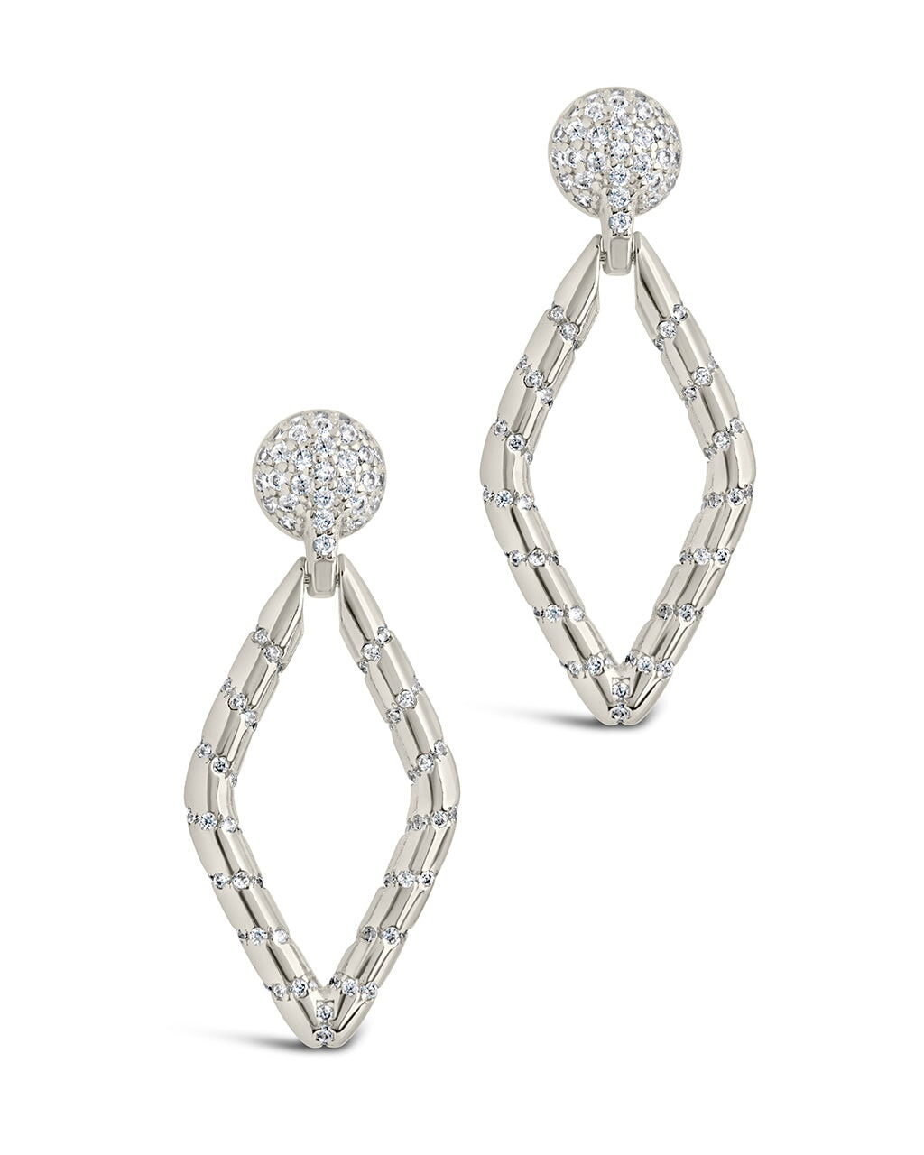 Geometric Diamond Drop Studs Earring Sterling Forever