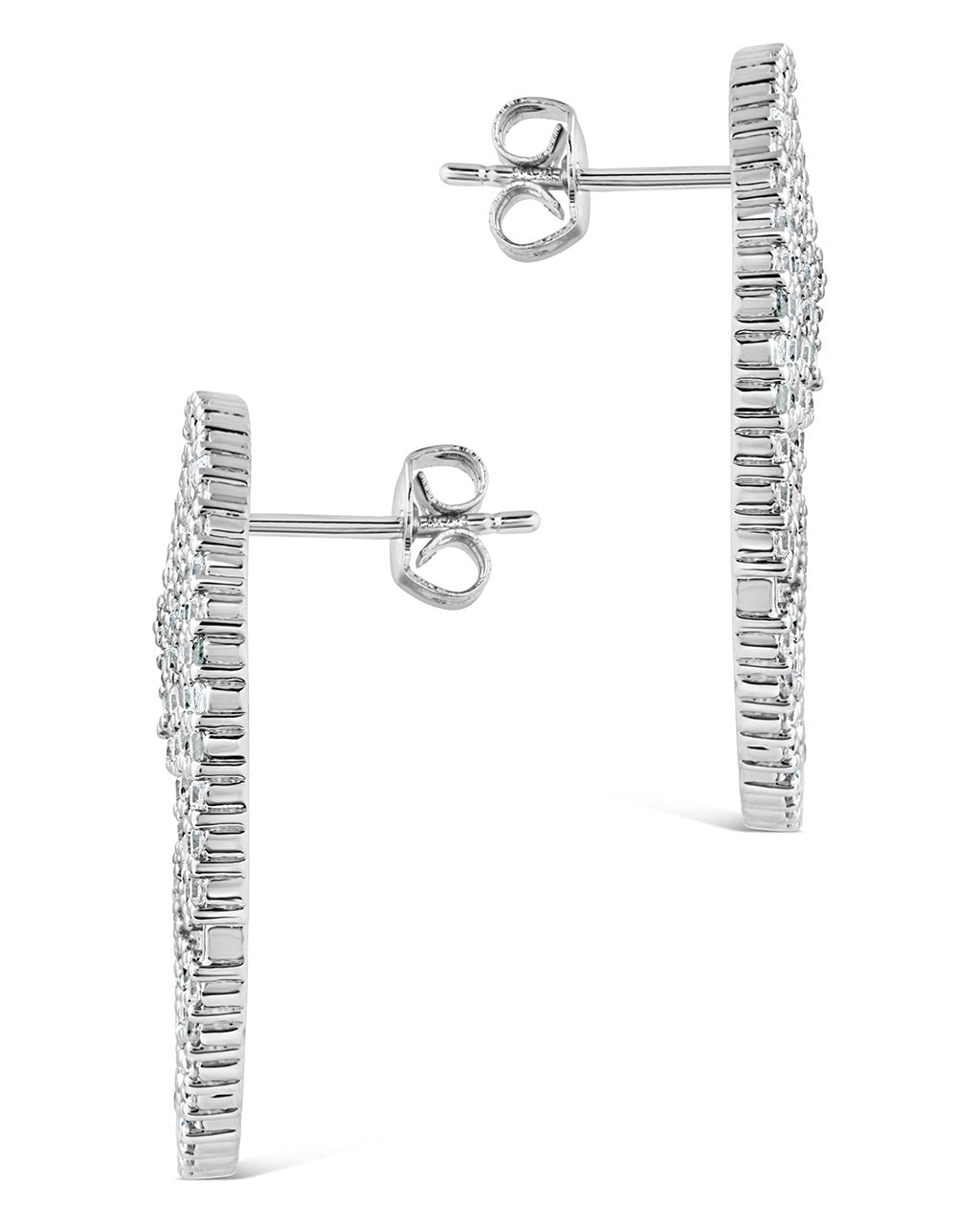 5 Row CZ Swirl Statement Studs Earring Sterling Forever