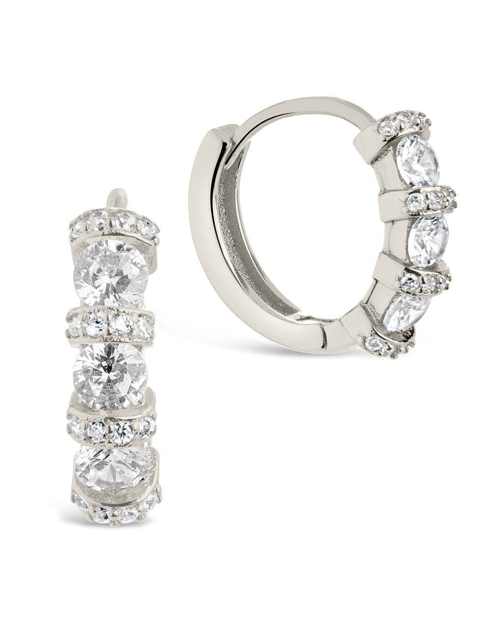 Iskra CZ Hoops Earring Sterling Forever Silver