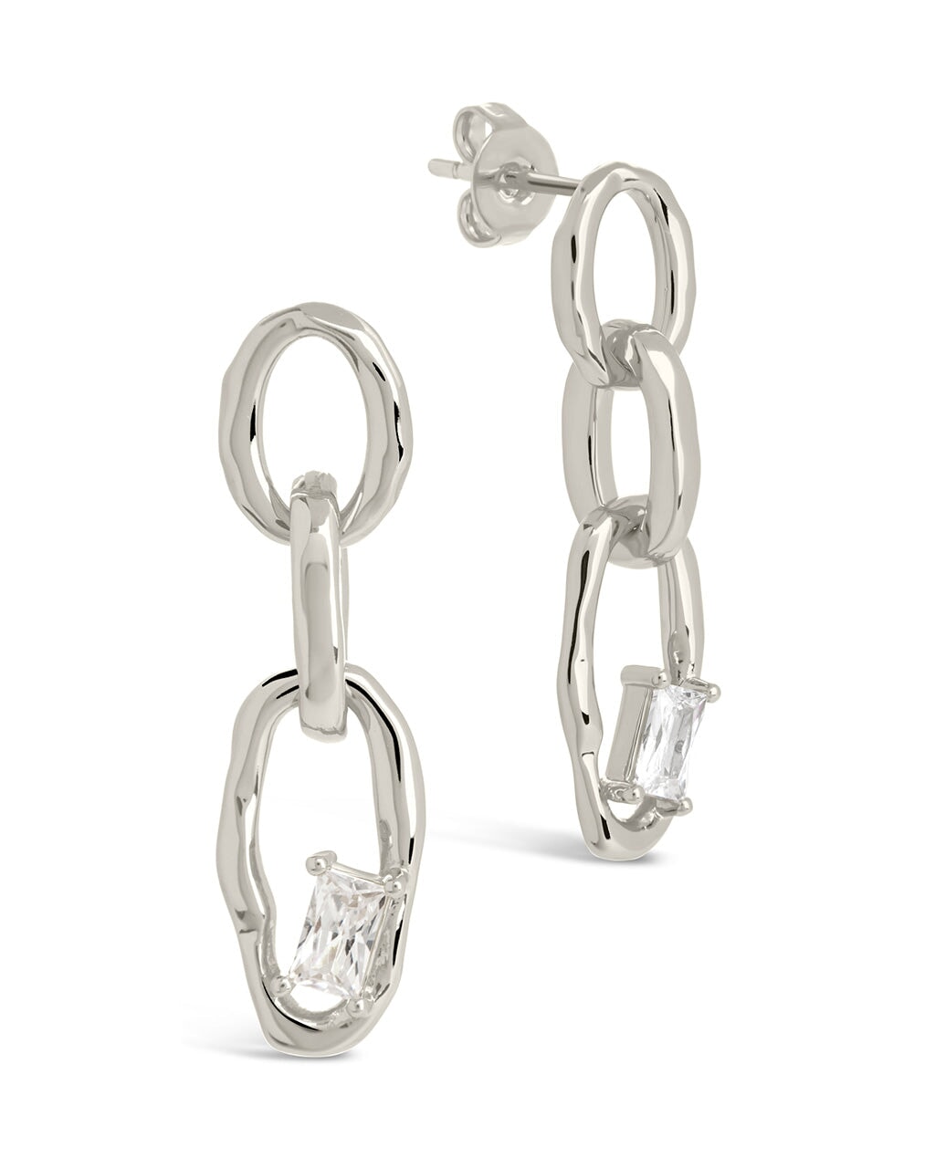 Estelle CZ Linked Drop Earrings Earring Sterling Forever Silver