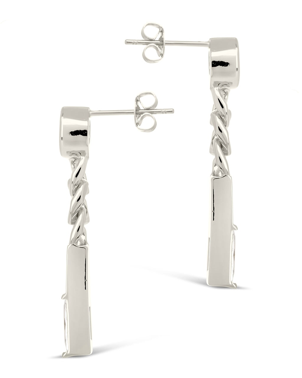 Merri CZ & Chain Drop Studs Earring Sterling Forever