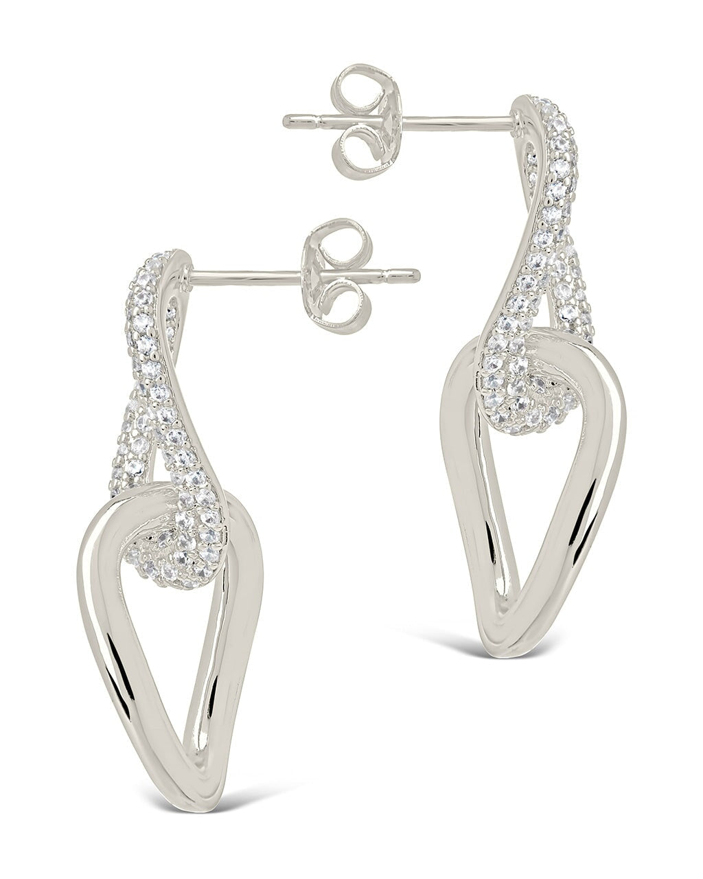 CZ Link Drop Studs Earring Sterling Forever