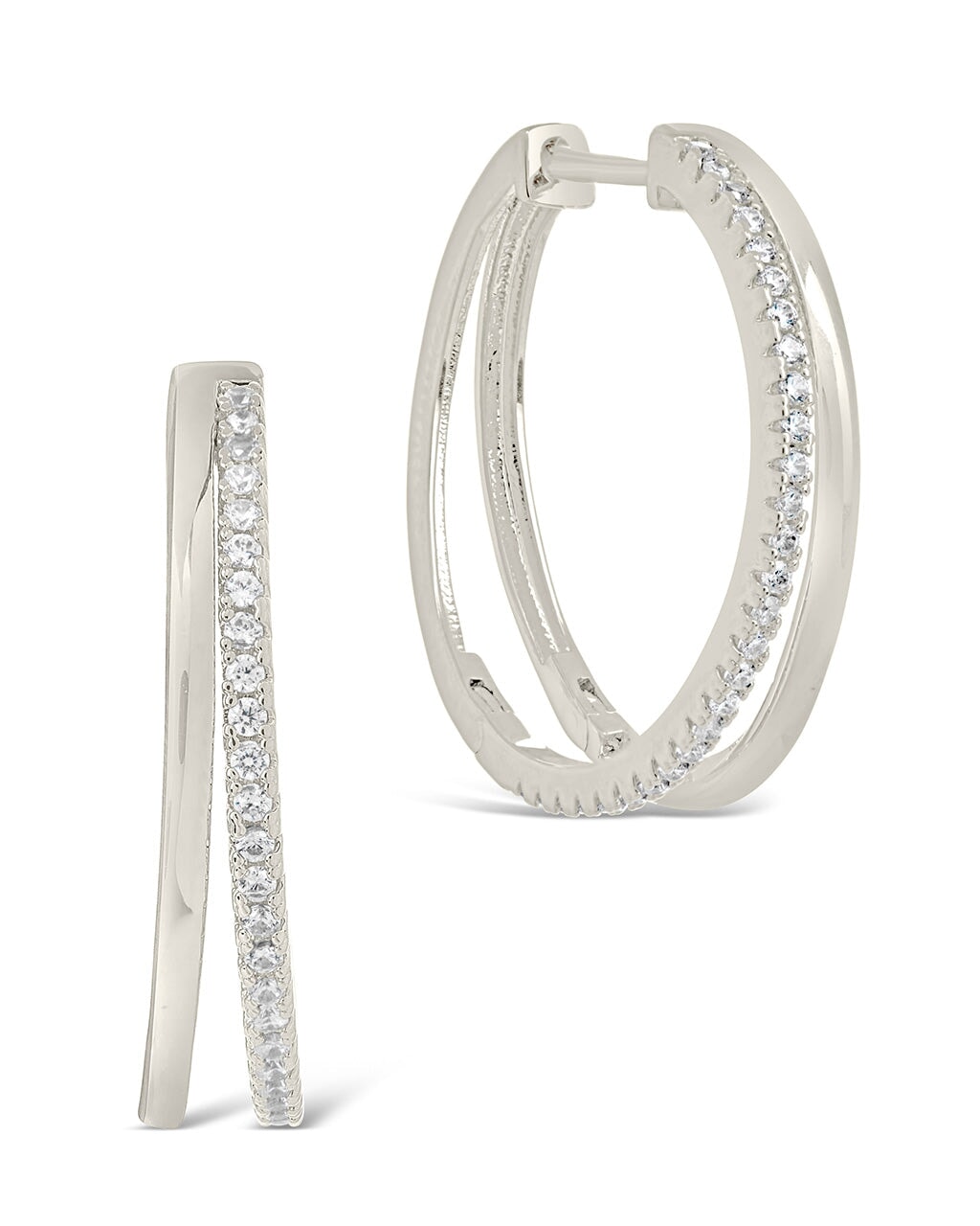 Wren CZ Hoops Earring Sterling Forever Silver