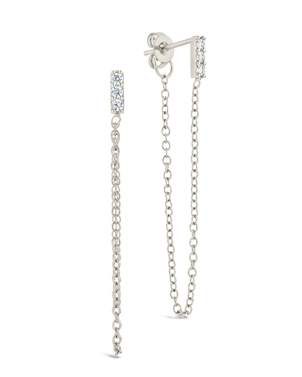 Chelsea Chain Drop Studs Earring Sterling Forever Silver