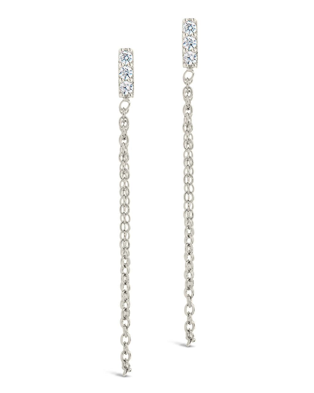 Chelsea Chain Drop Studs Earring Sterling Forever