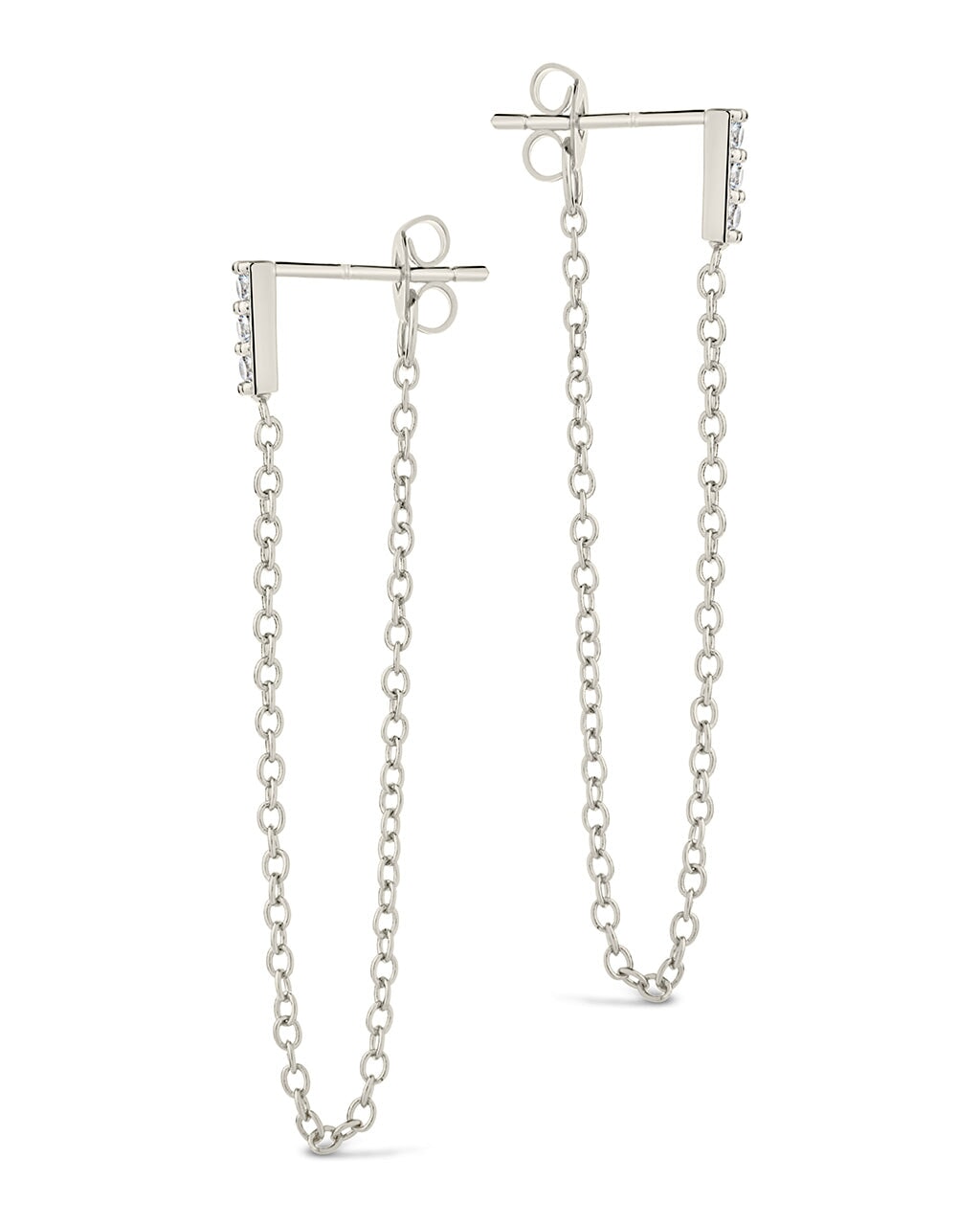 Chelsea Chain Drop Studs Earring Sterling Forever