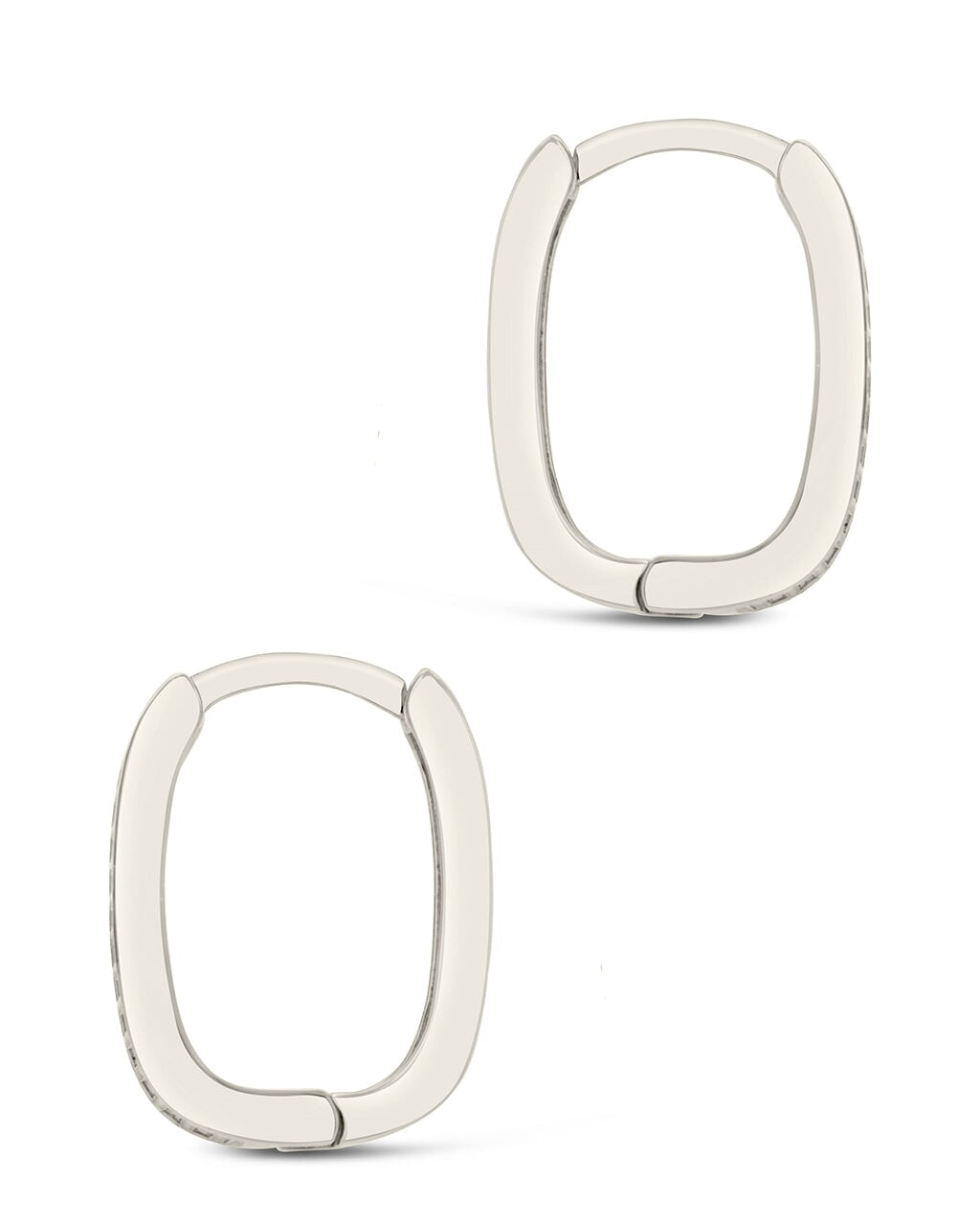 Men's CZ Rectangle Huggie Hoop Earrings Earring Sterling Forever 