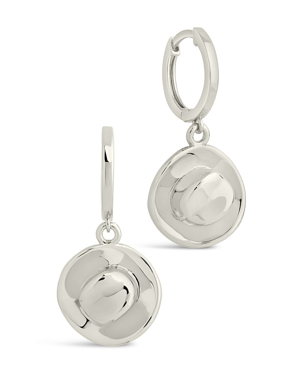 Laney CZ Cowboy Hat Micro Hoop Earrings Earring Sterling Forever Silver