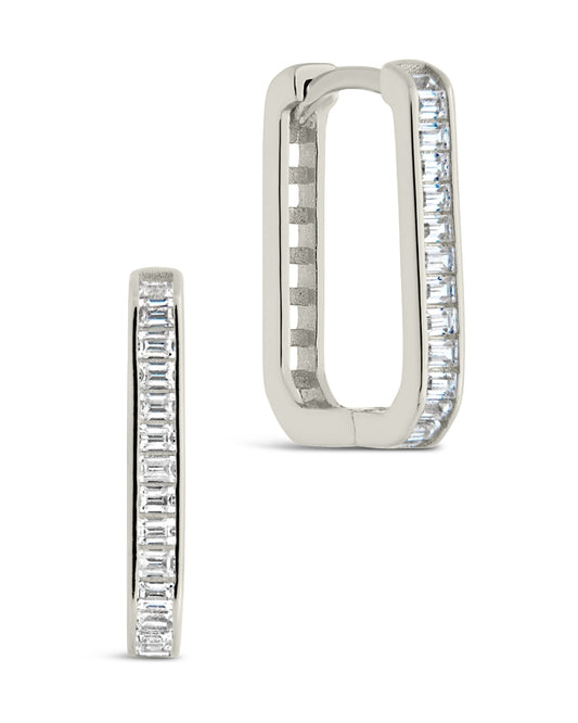 Piper CZ Rectangle Hoop Earrings