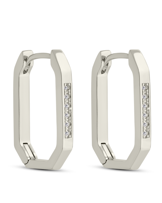 Aria Geometric CZ Micro Hoop Earrings