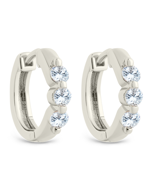 Normani CZ Polished Micro Hoop Earrings