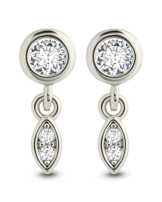 Bezel Set CZ Alice Drop Studs