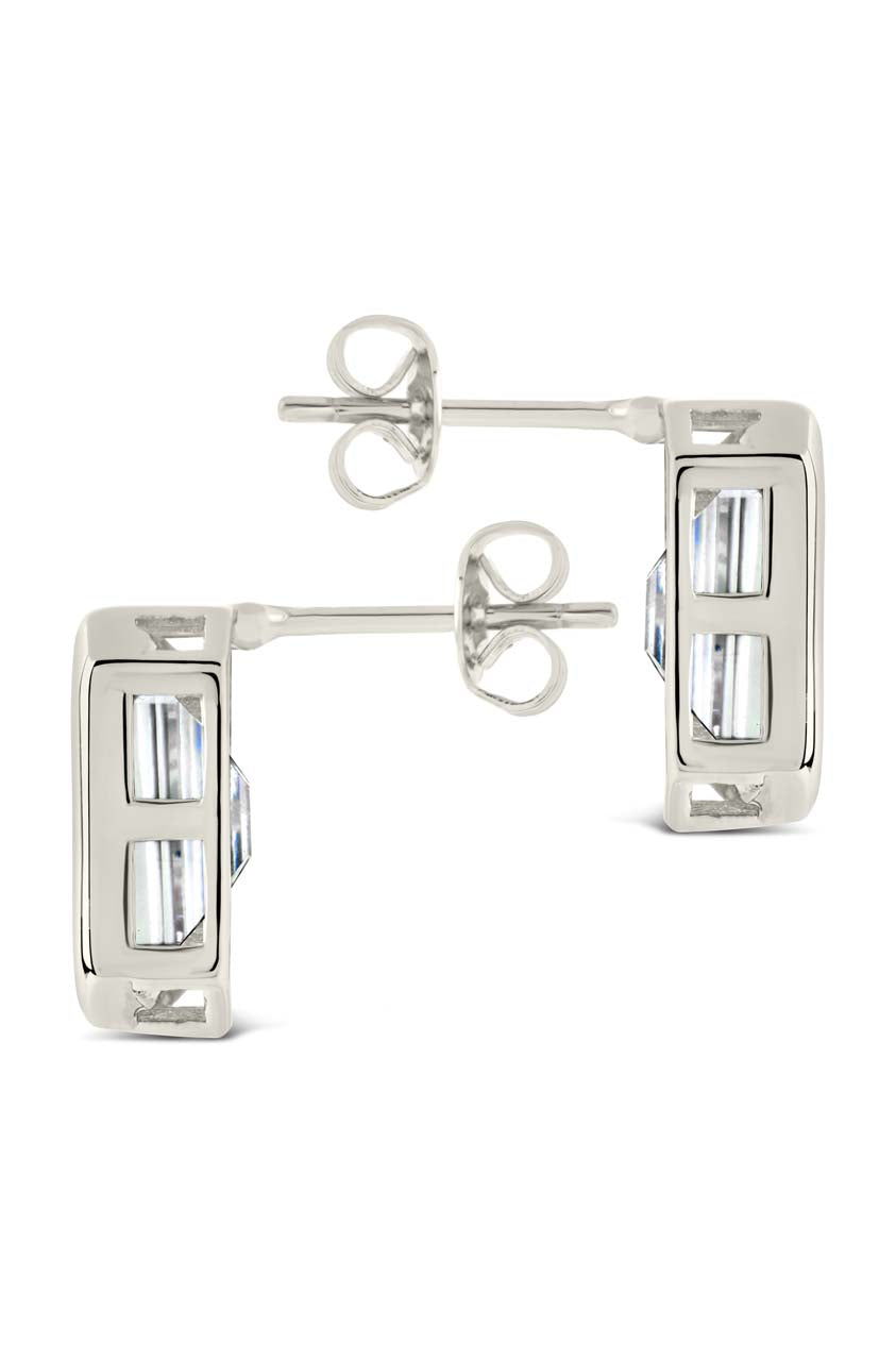 Camille Bezel CZ Statement Stud Earrings