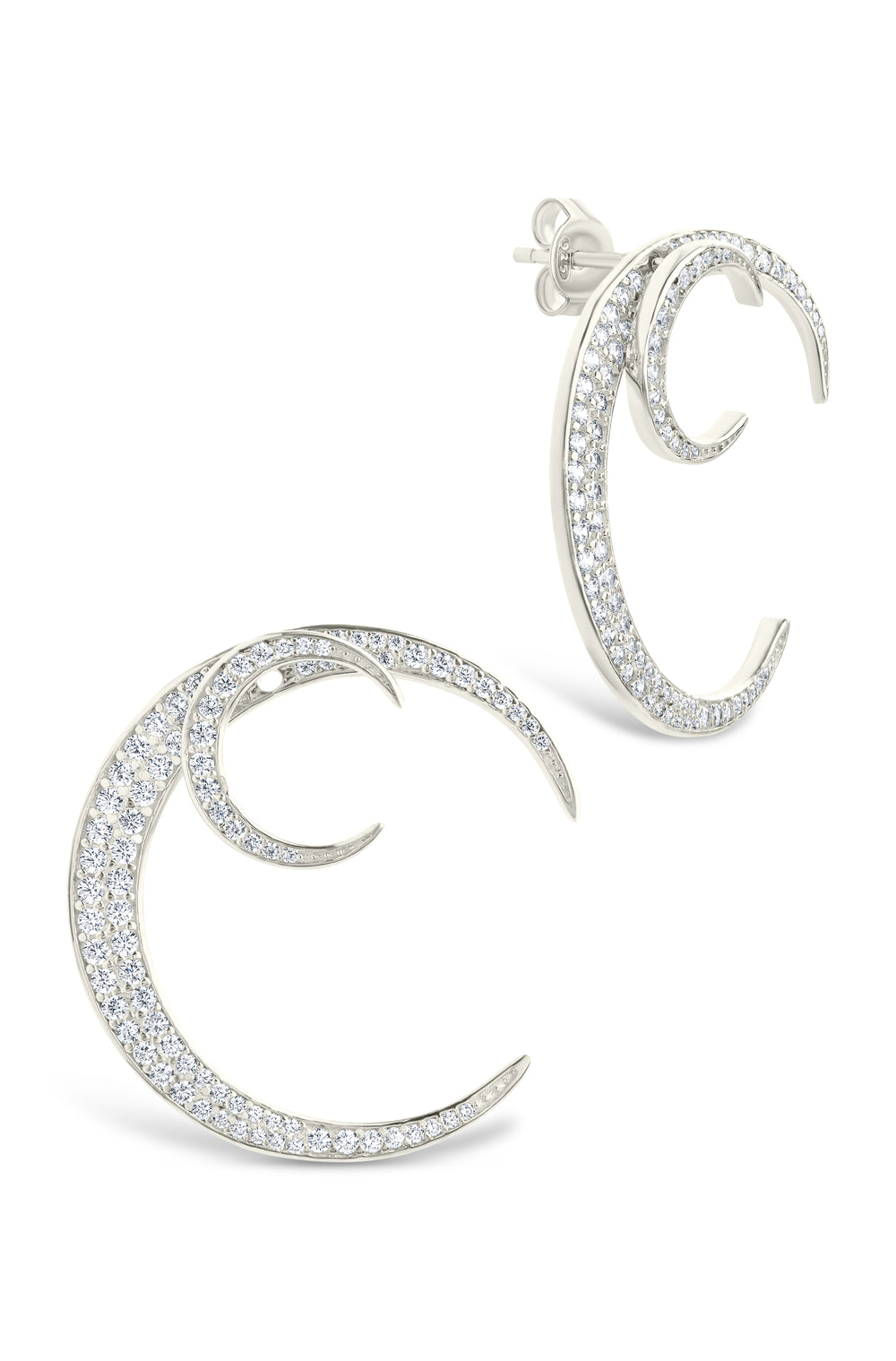 Keaton CZ Crescent Stud Earrings