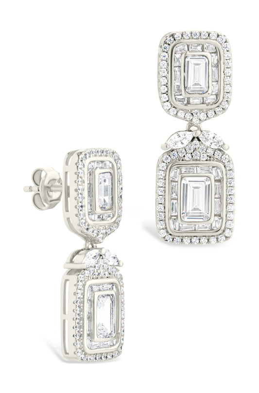 Trina CZ Square Drop Earrings