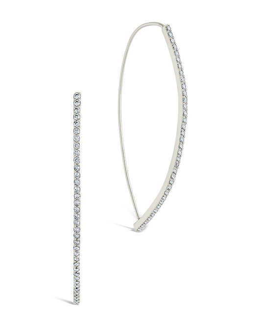 Isolde CZ Bar Threader Hoop Earring