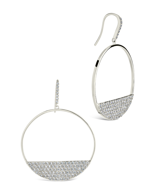 Harriet CZ Half Circle Dangle Earrings