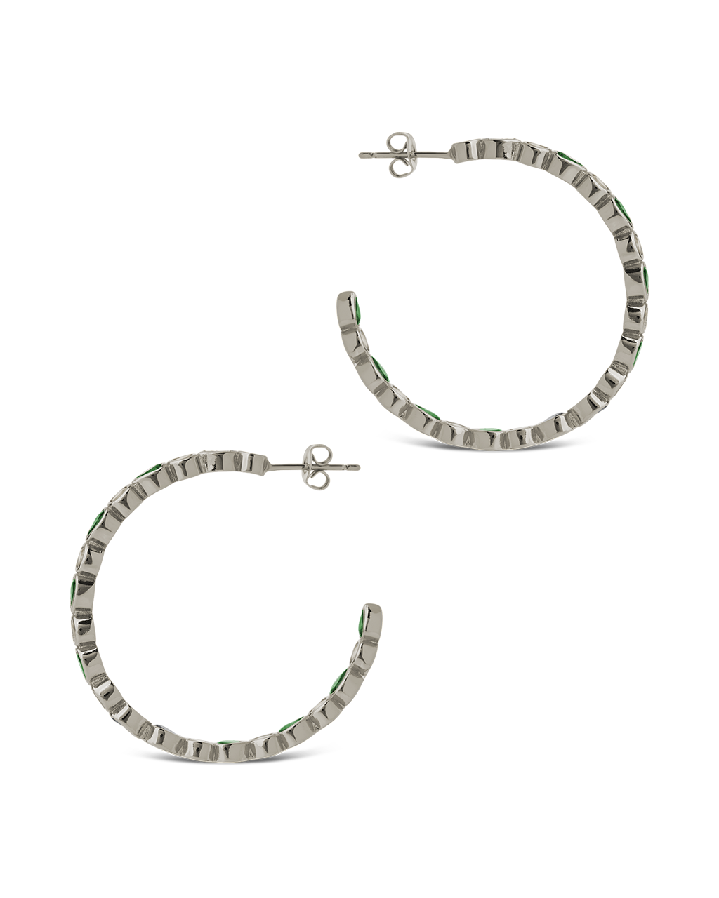 Bezel Set Mixed CZ Hoops