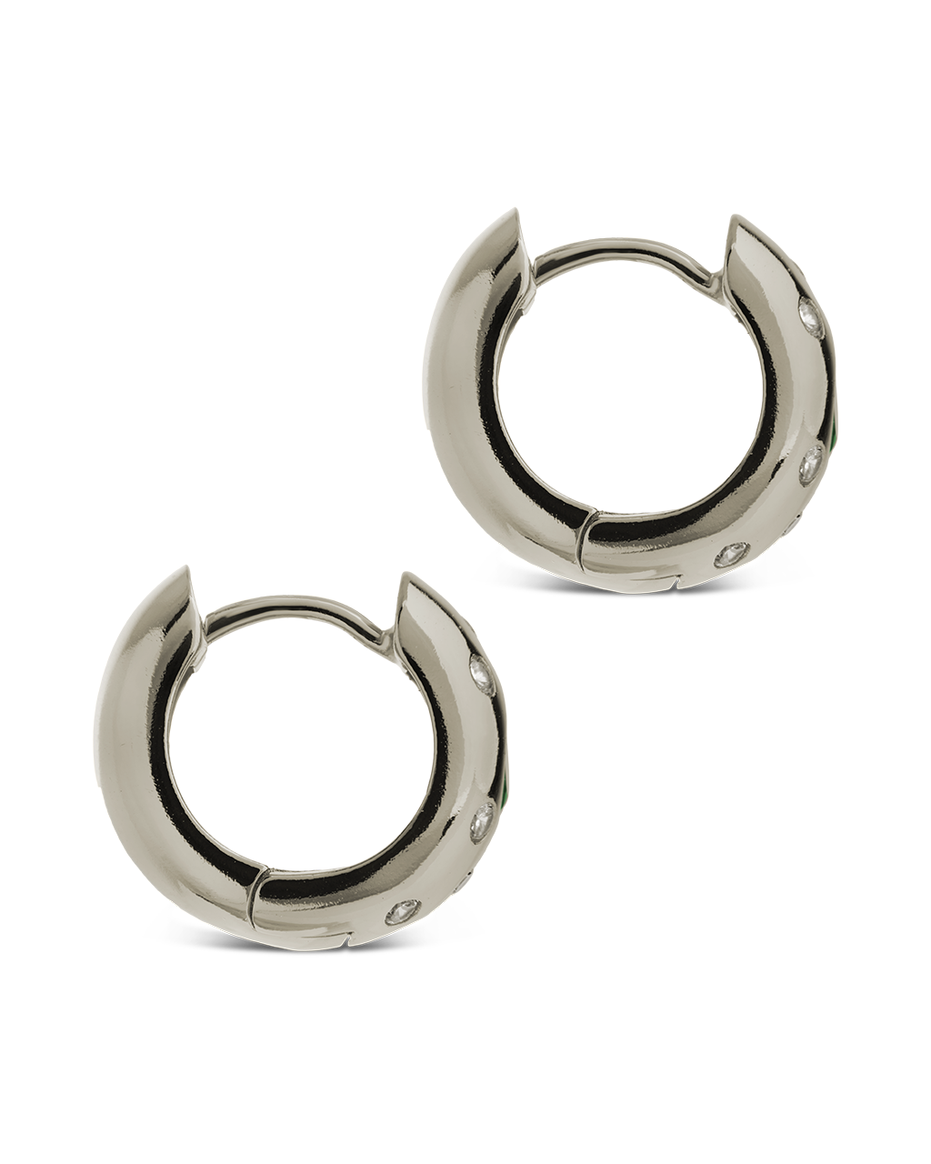 Mixed CZ Chunky Huggie Hoops