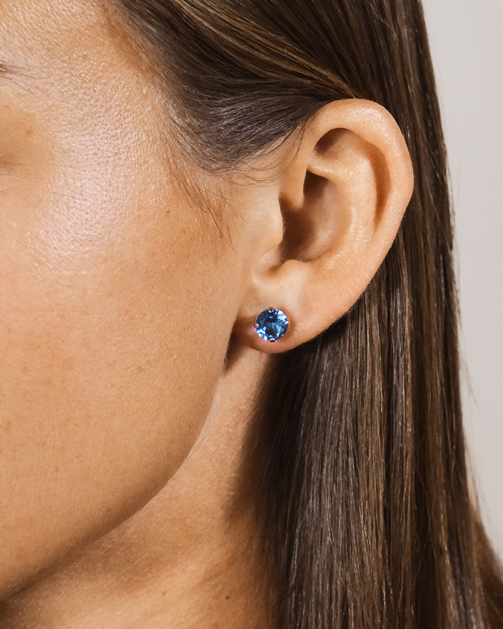 Sterling Silver 7mm Rainbow CZ Studs