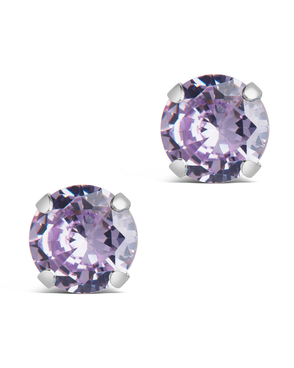 Sterling Silver 7mm Rainbow CZ Studs Earring Sterling Forever