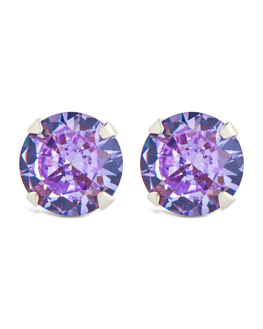 Sterling Silver 7mm Rainbow CZ Studs