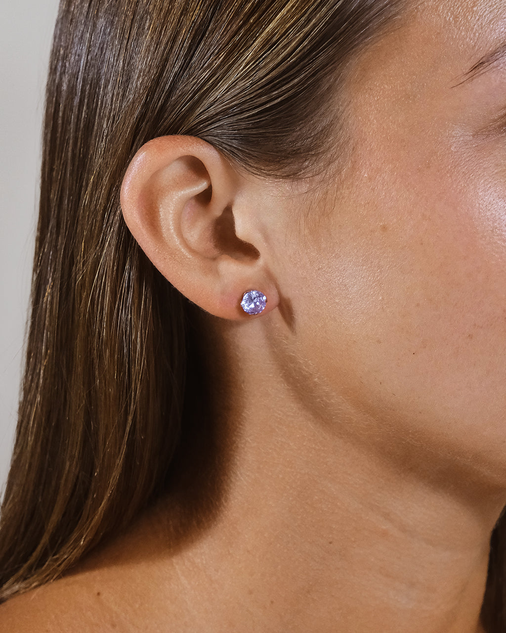 Sterling Silver 7mm Rainbow CZ Studs