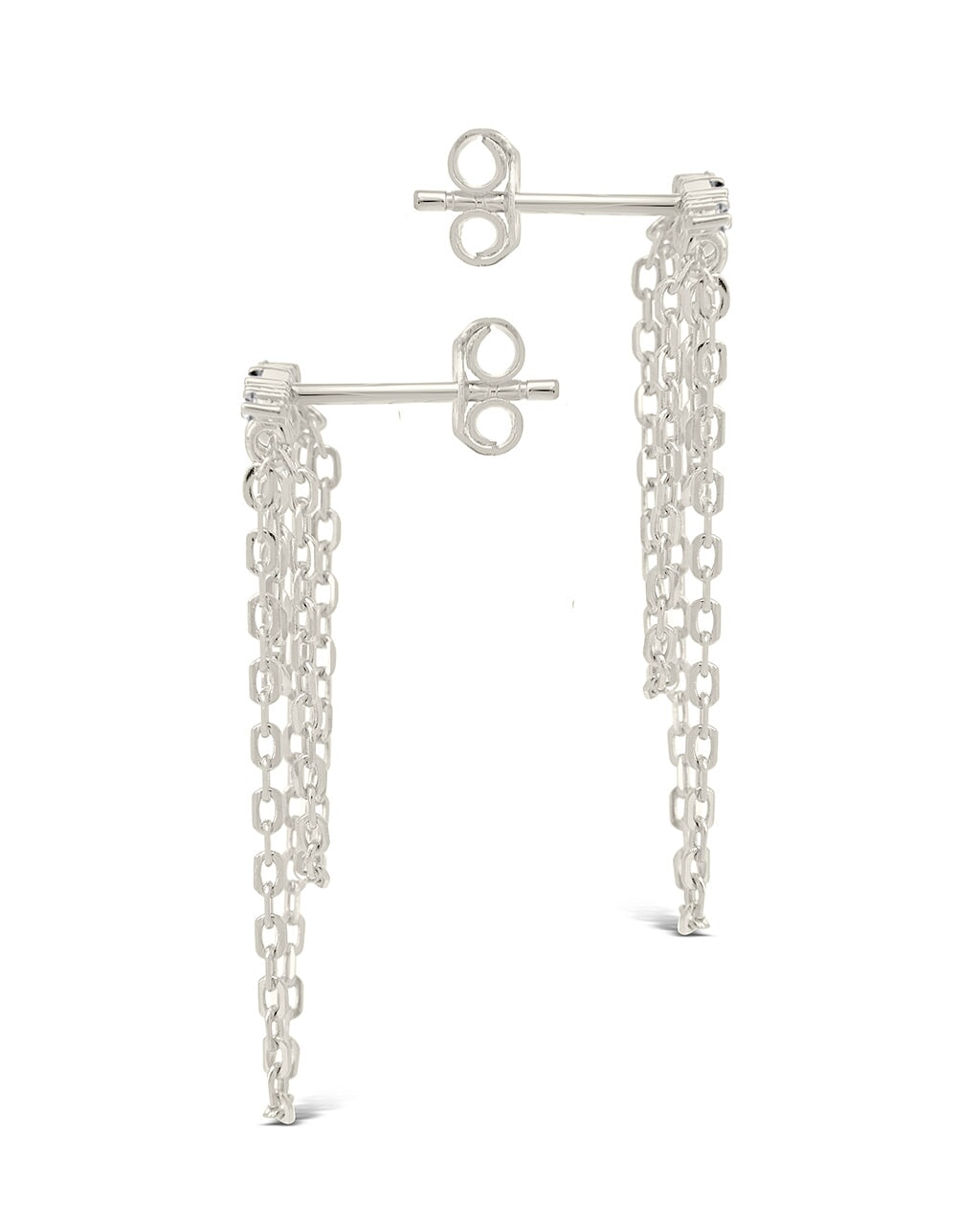 Phoebe CZ Chain Drop Studs Earring Sterling Forever 