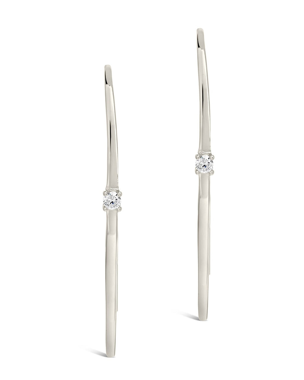 Sterling Silver CZ Studded Threader Earrings Earring Sterling Forever