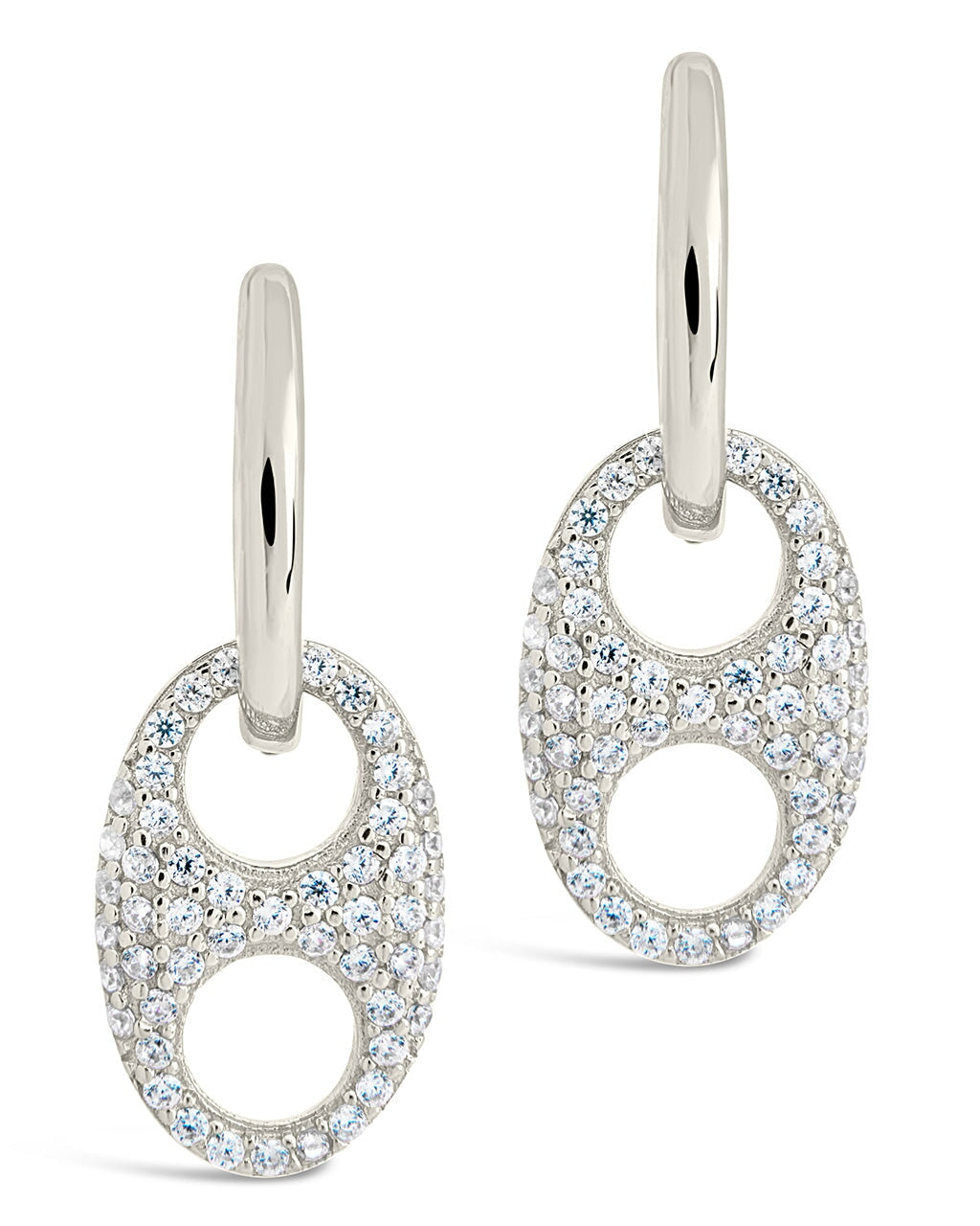Avery CZ Charm Hoops Earring Sterling Forever