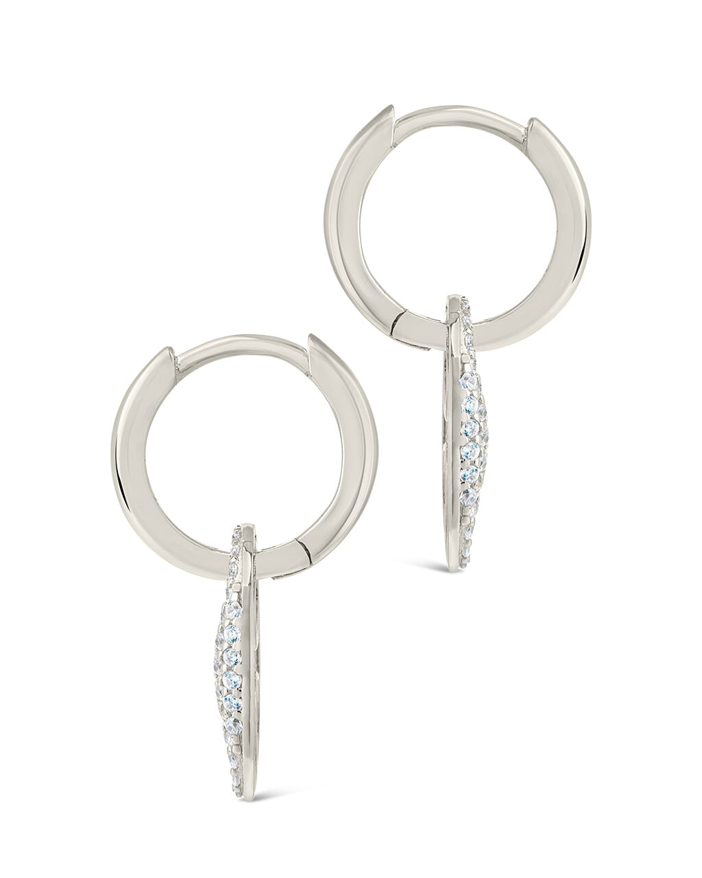 Avery CZ Charm Hoops Earring Sterling Forever