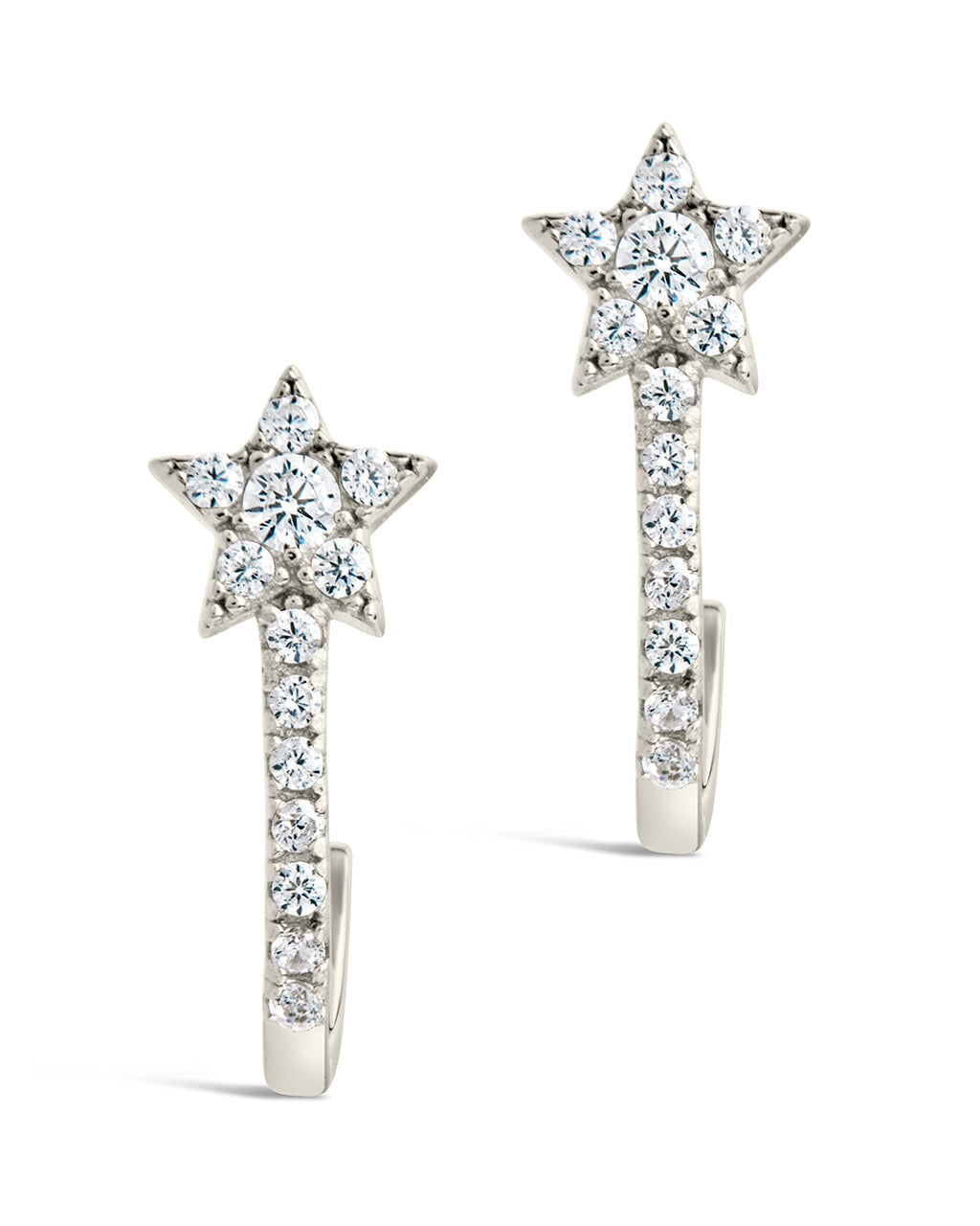 Sterling Silver CZ Star Jacket Earrings Earring Sterling Forever