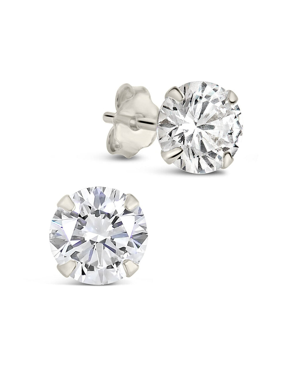 Men's Sterling Silver Statement CZ Stud Earrings Earring Sterling Forever Silver