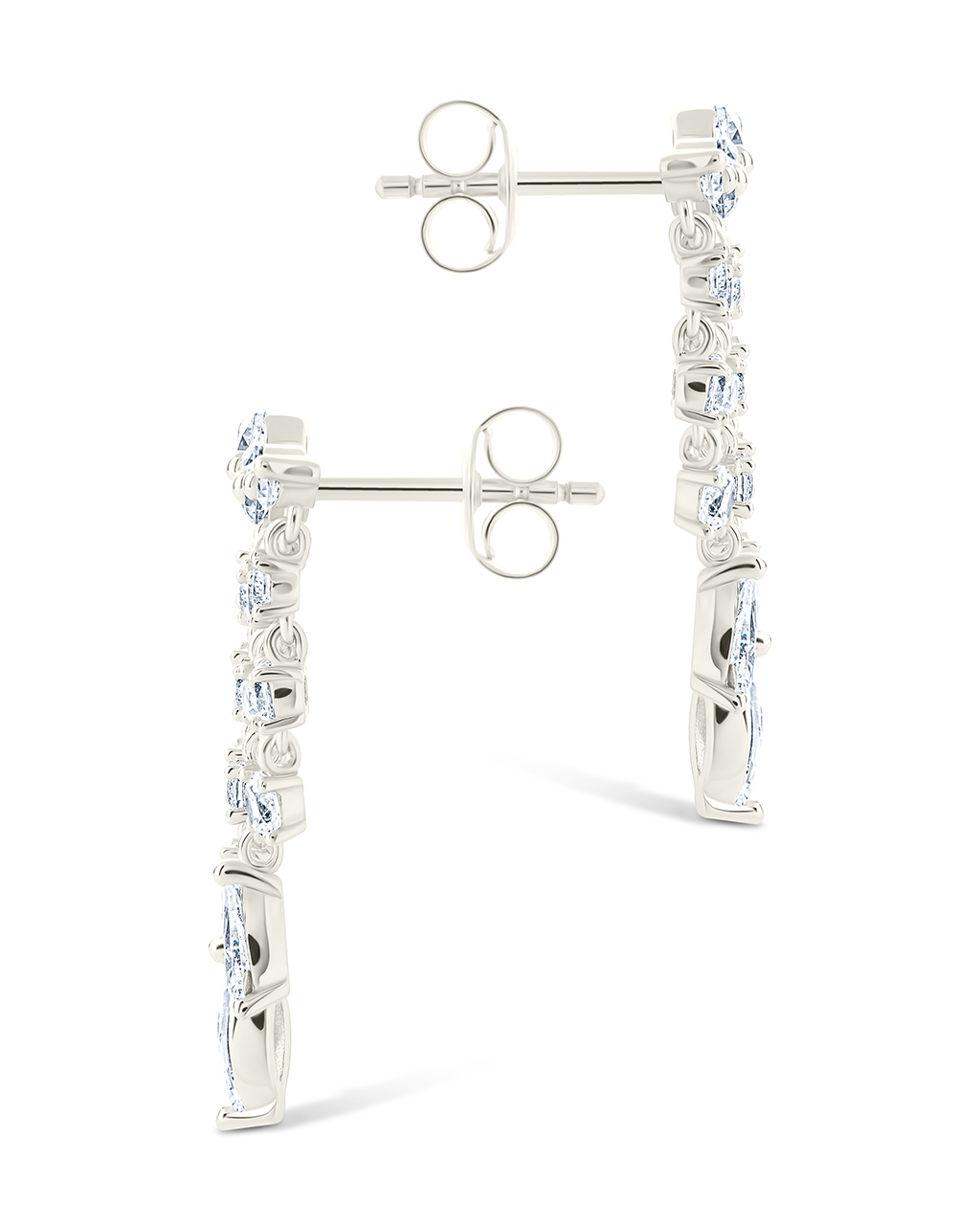 Sterling Silver Adrian CZ Waterfall Statement Studs
