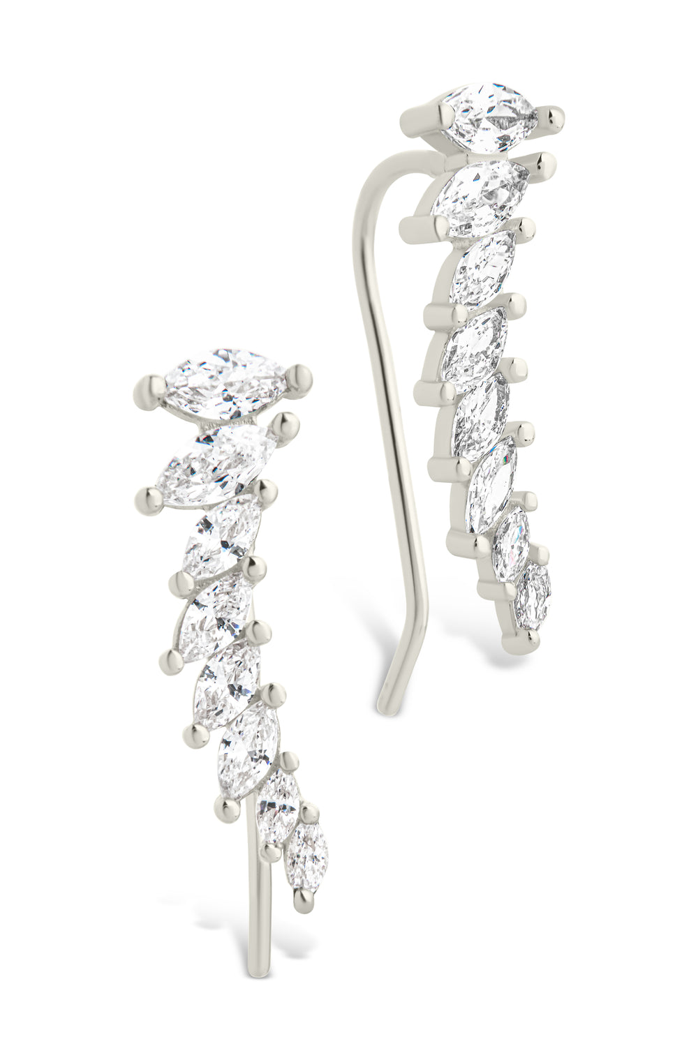 Sterling Silver Skye CZ Threader Crawler Earrings