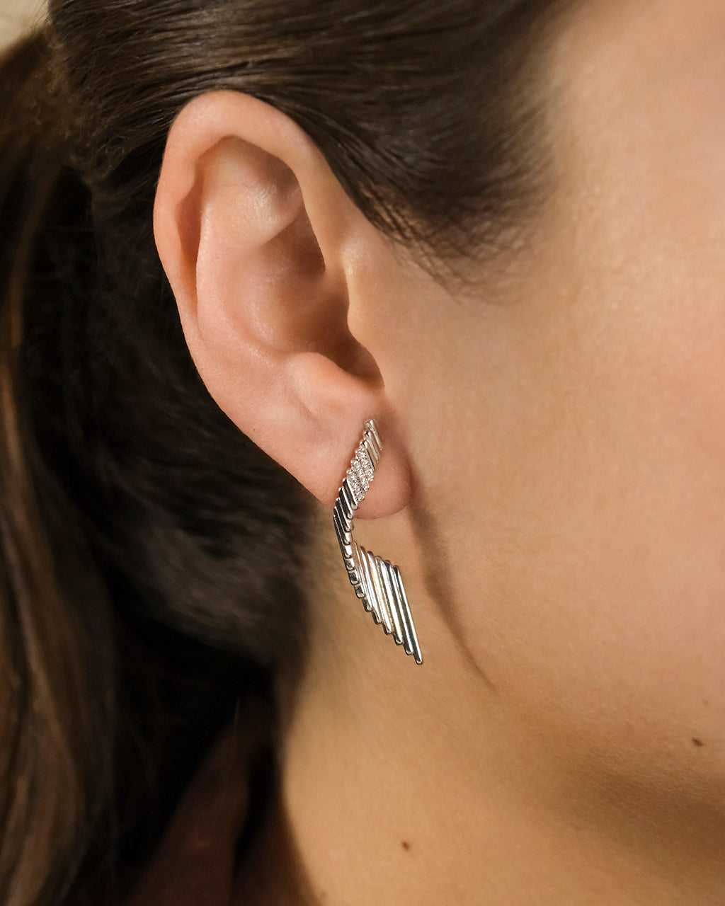 Sterling Silver Andrea CZ Stud Earrings