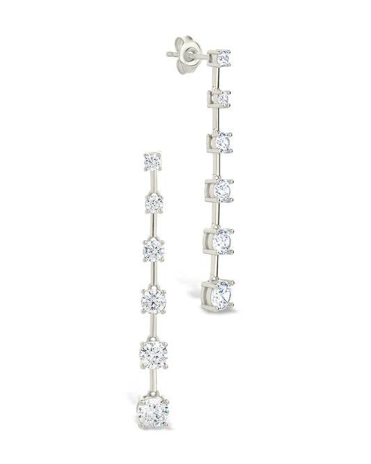 Sterling Silver Rue CZ Drop Earrings