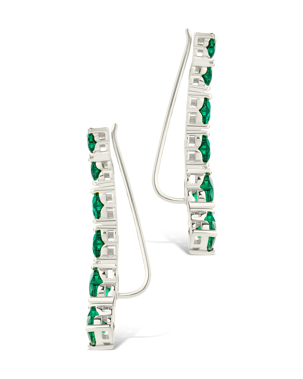 Sterling Silver Jillian CZ Heart Crawler Studs