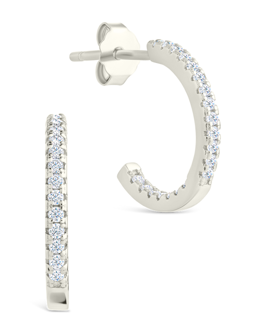 Sterling Silver Thin Bezel Statement Hoops