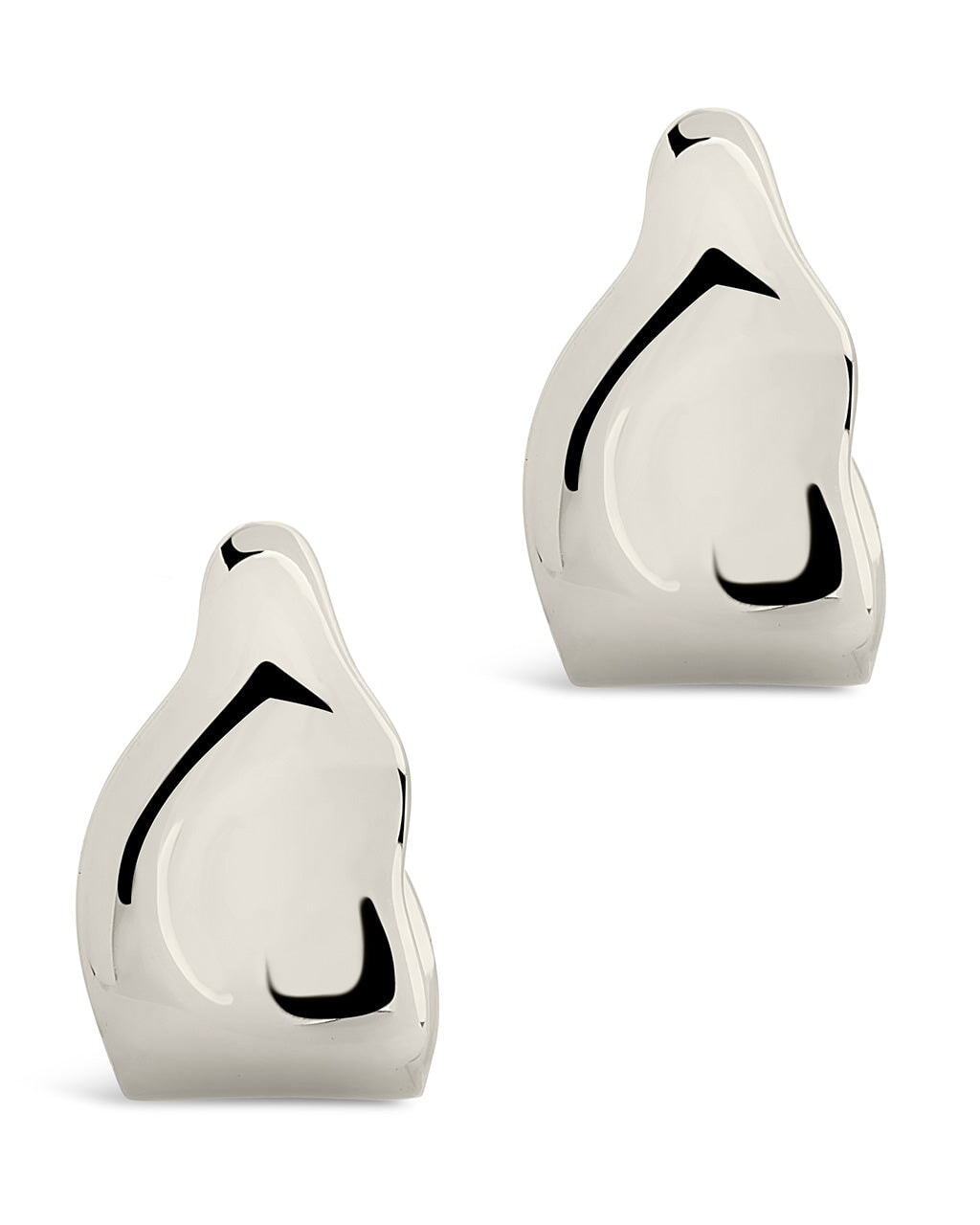 Hammered Huggie Studs Earring Sterling Forever