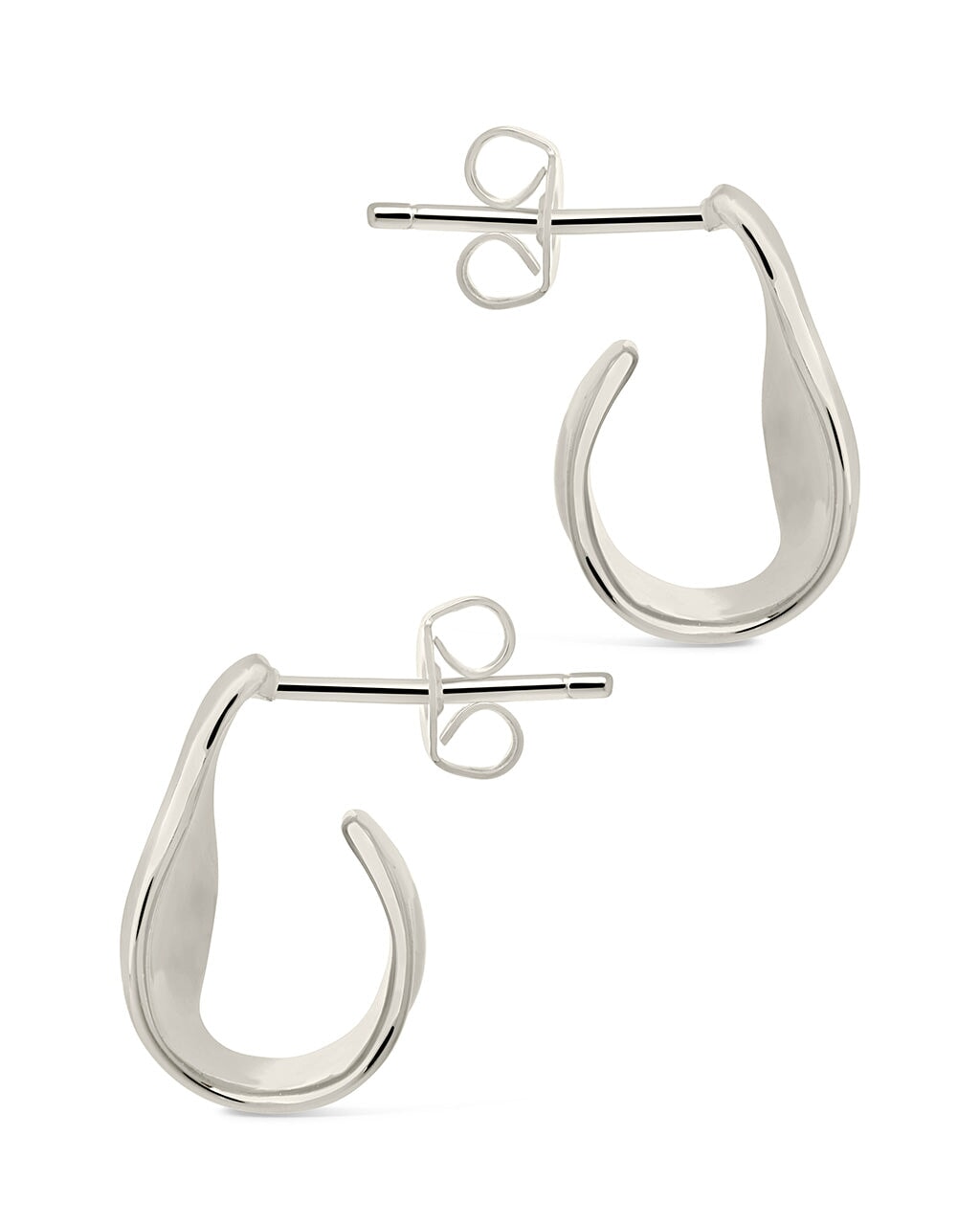 Hammered Huggie Studs Earring Sterling Forever