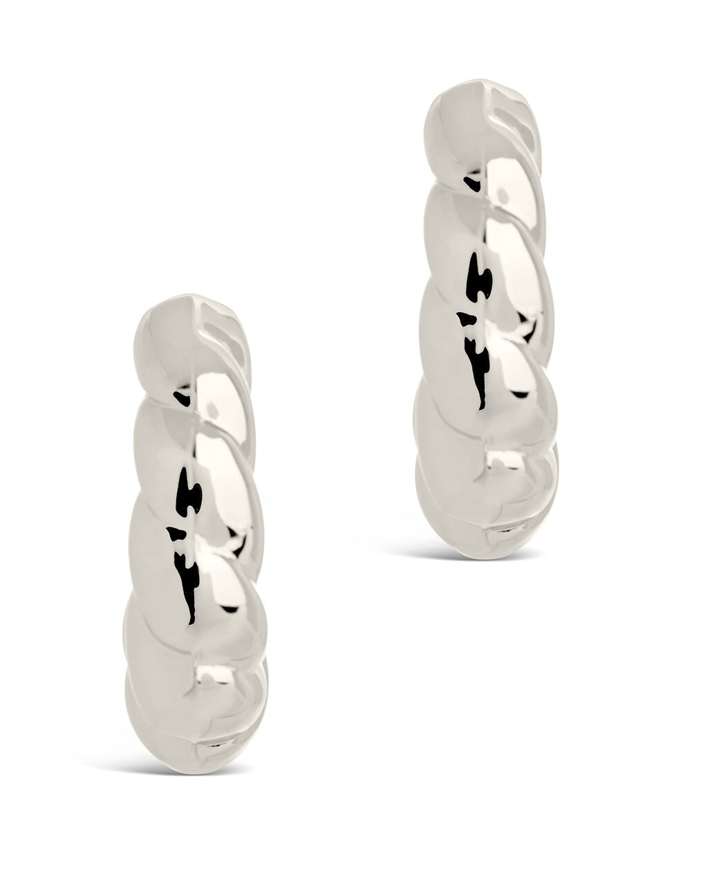 Statement Croissant Hoops Earring Sterling Forever