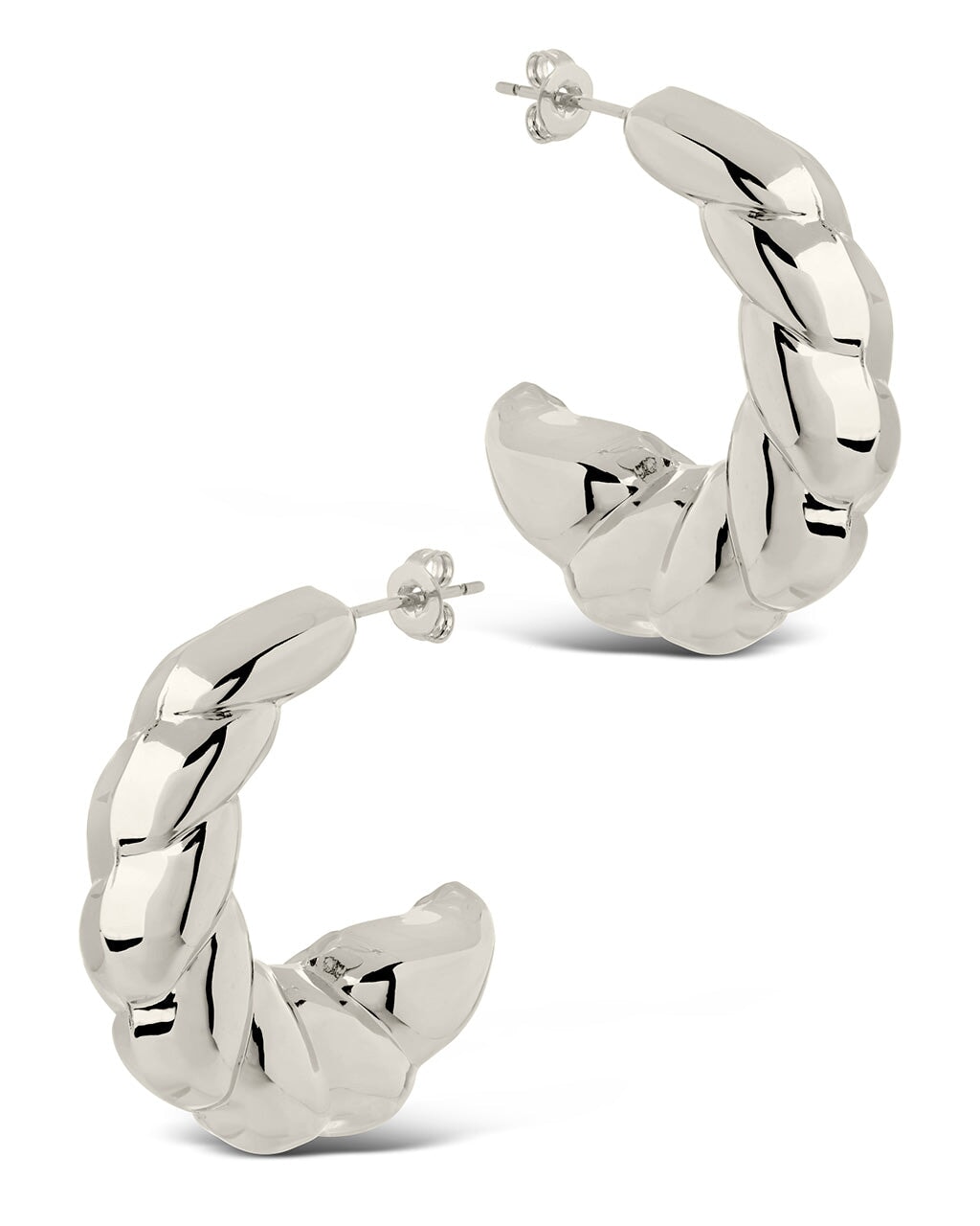 Statement Croissant Hoops Earring Sterling Forever