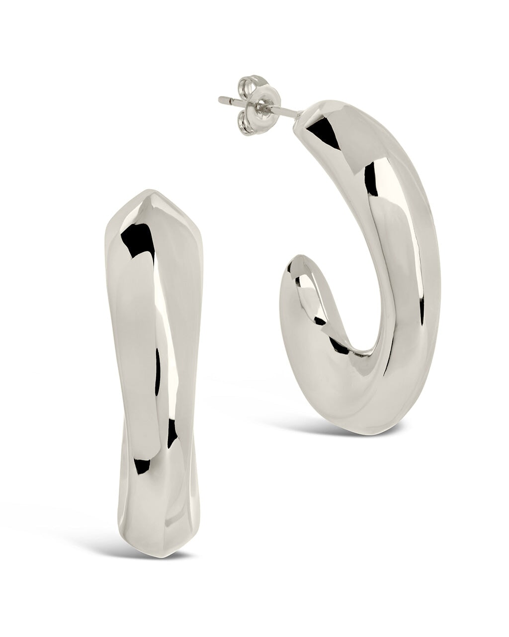 Lourdes Tube Hoops Earring Sterling Forever Silver