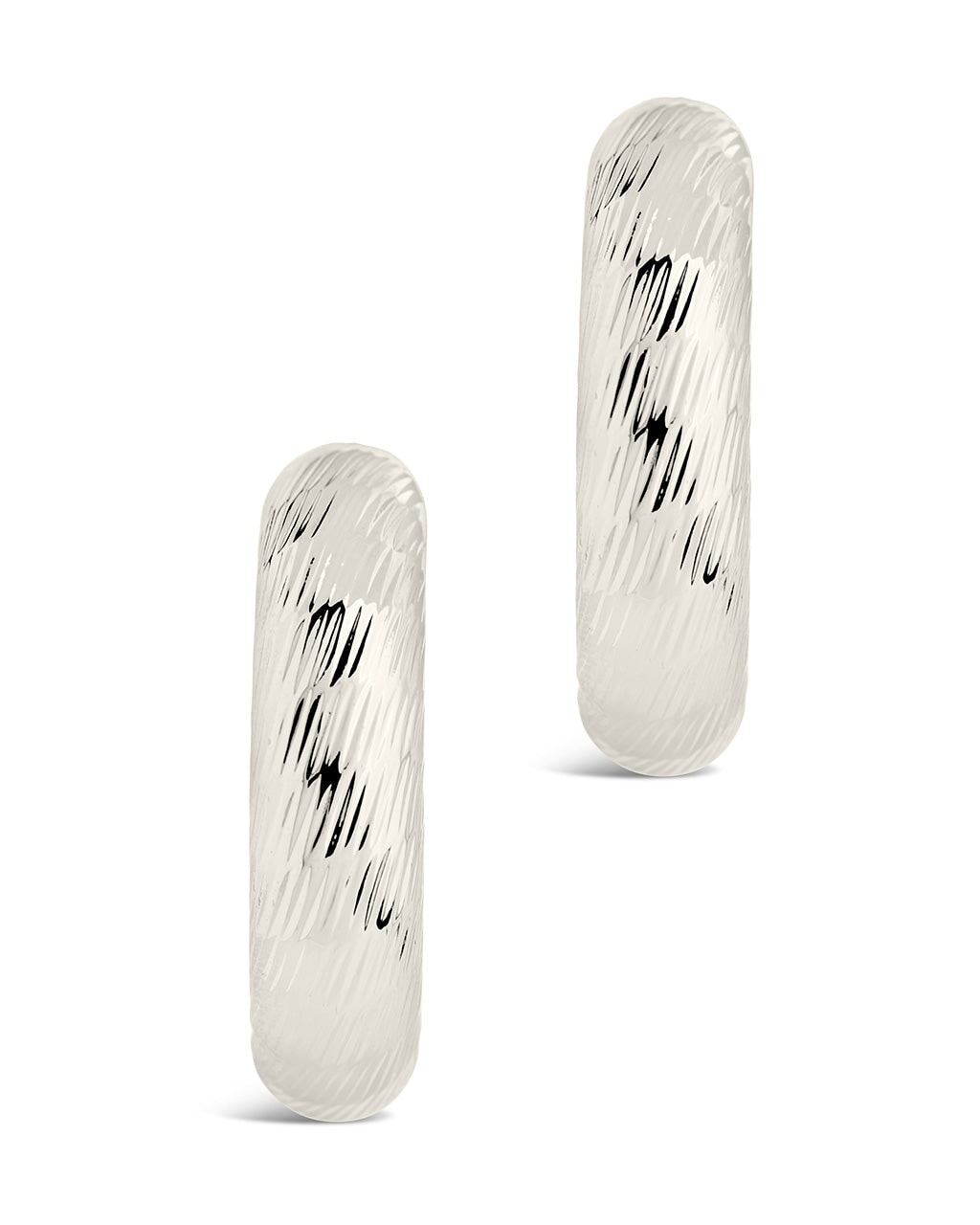 Pepper Textured Tube Hoops Earring Sterling Forever