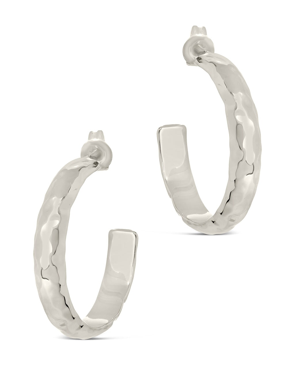 Zoe Hammered Hoops Earring Sterling Forever