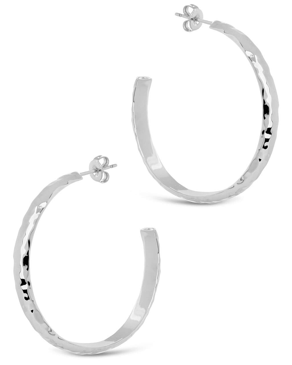 Zoe Hammered Hoops Earring Sterling Forever
