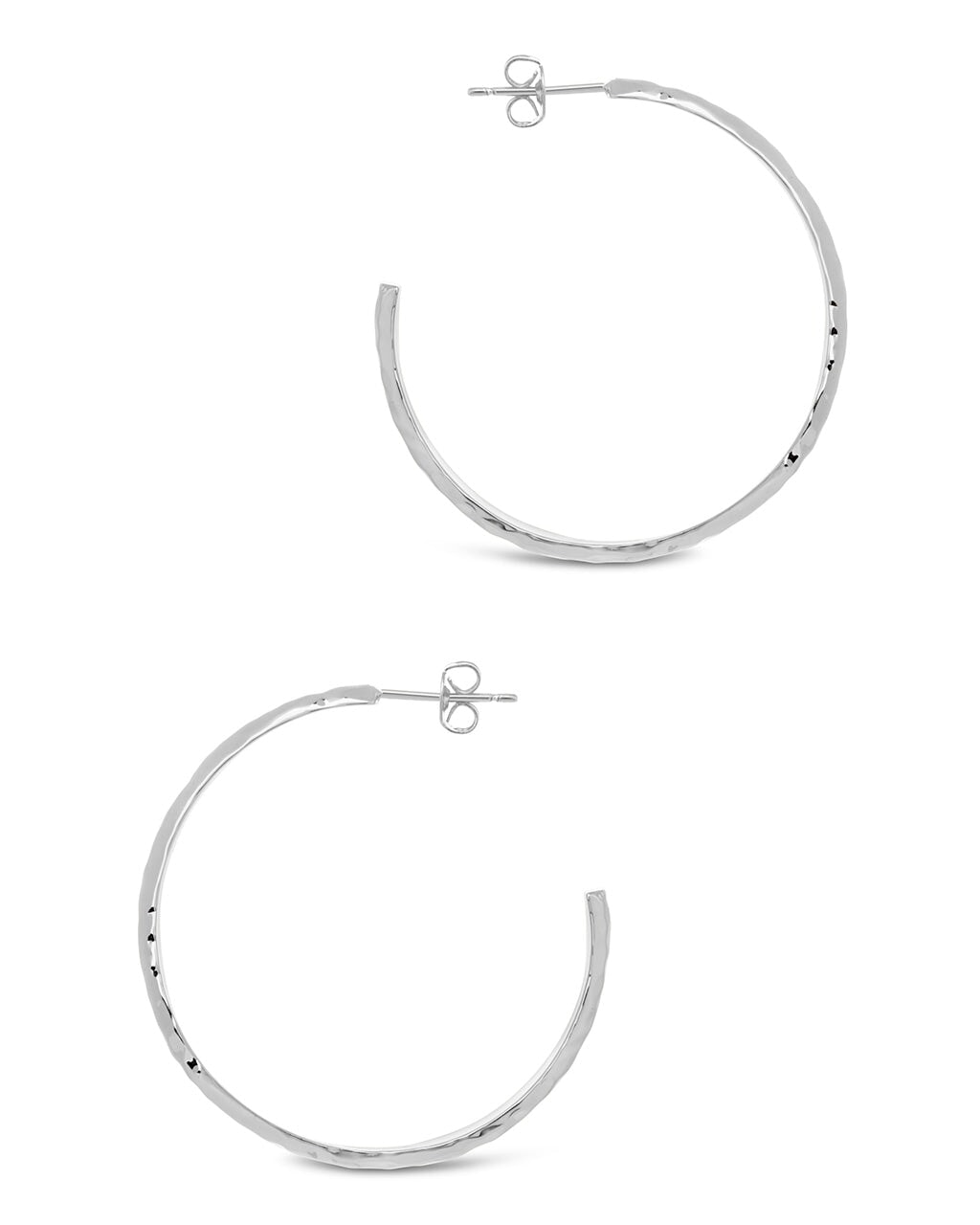 Zoe Hammered Hoops Earring Sterling Forever